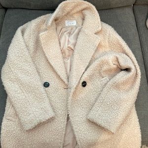 Pink teddy jacket from Zara
